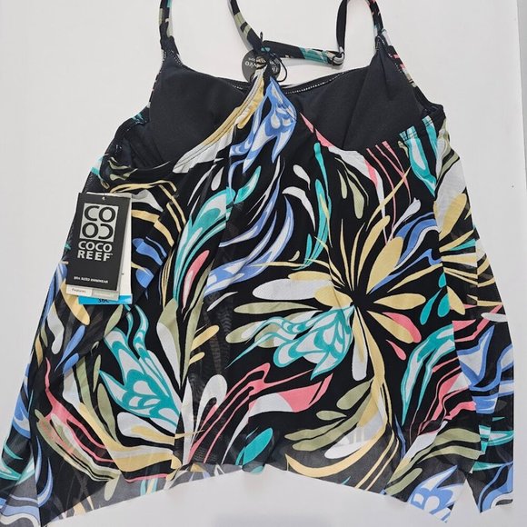 Coco Reef Retro Swirl Current Mesh Layer Tankini Swim Top - Picture 7 of 11